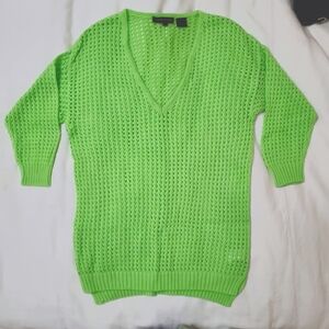 Vintage 100% Cotton Lime Green Sweater. Size Small - Brand Name Jeanne Pierre.
